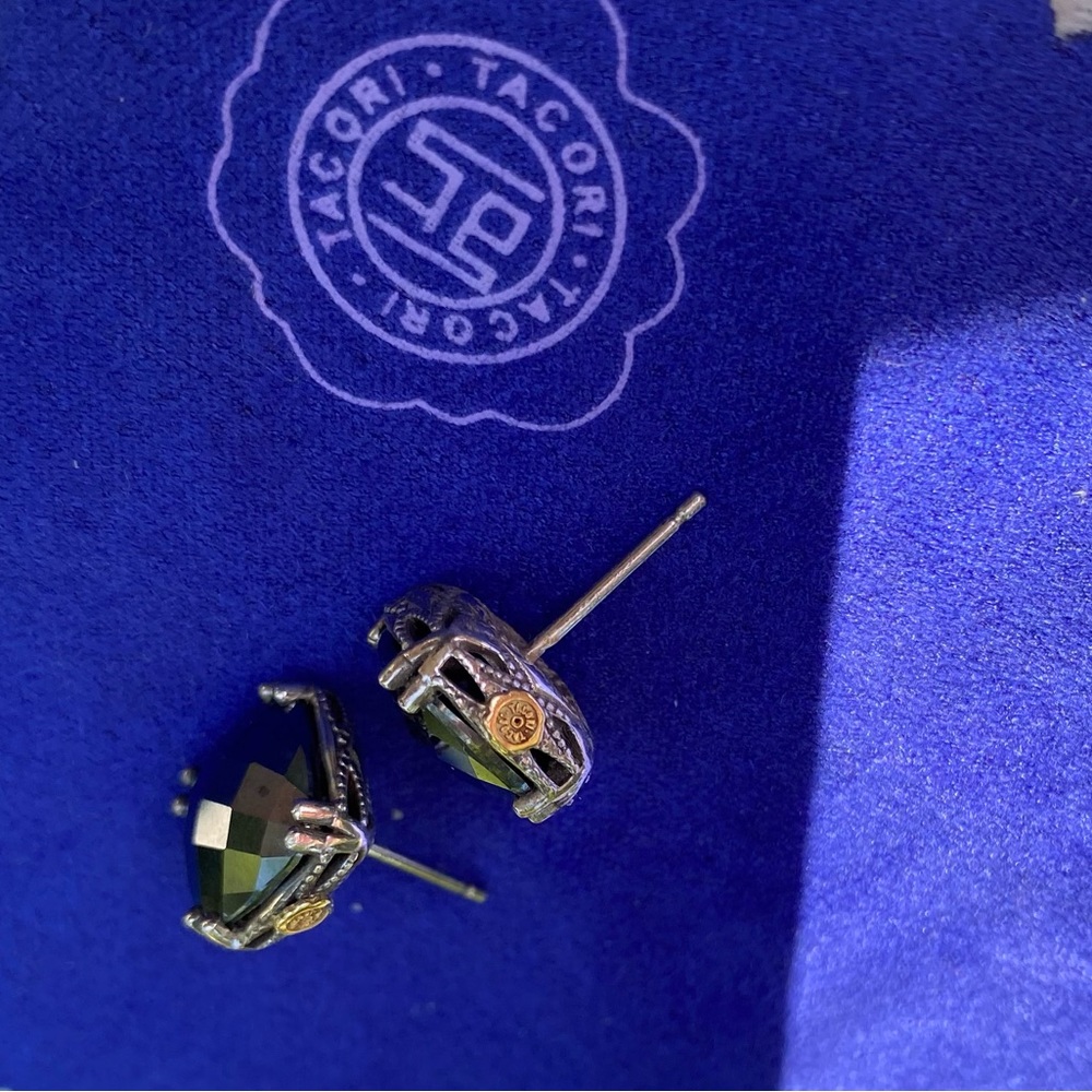 Tacori cushion cut black onyx earrings